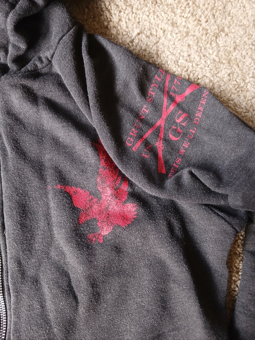 Grunt Style Black Zip-Up Hoodie - Picture 2 of 7